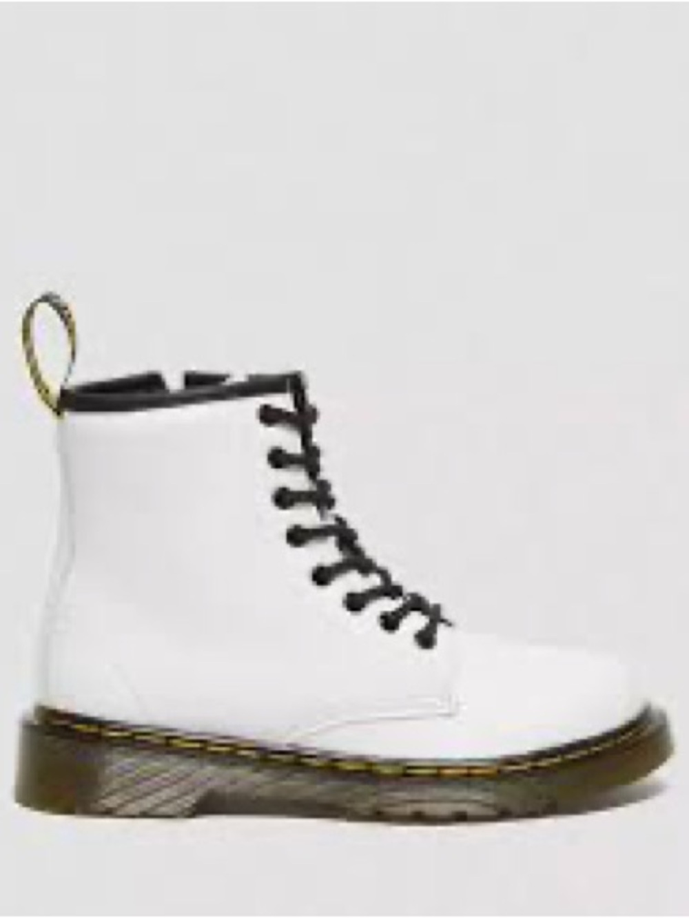 Dr. Martens White and Black Lace-Up Combat Boots